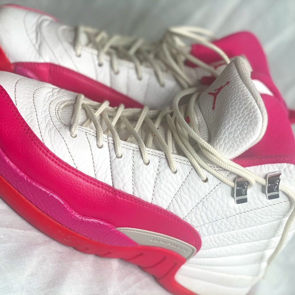 PINK & WHITE Air Jordan 12 Retro GG Women Shoes